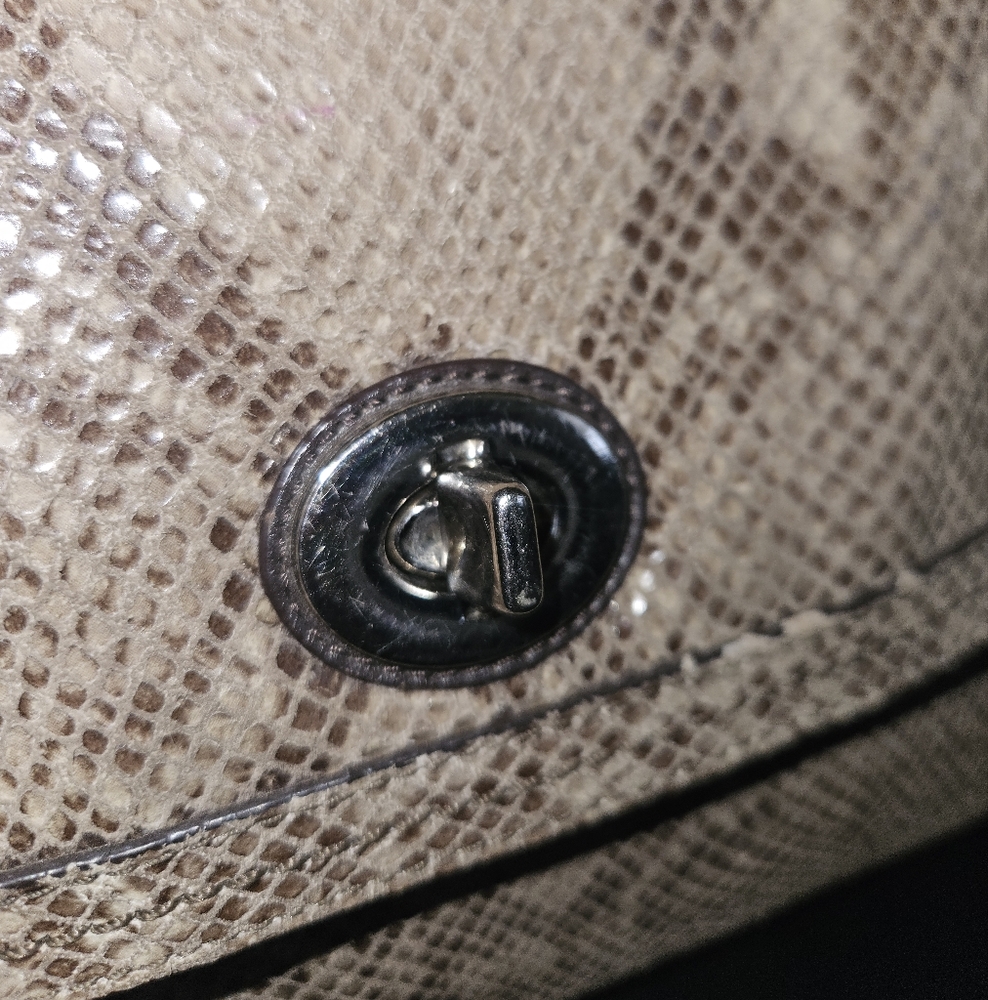 Coach Taupe Snake-Embossed Crossbody Bag - Picture 10 of 14